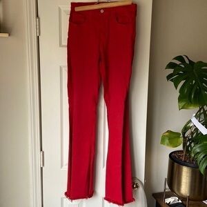 O2 Denim Red Flare Jeans